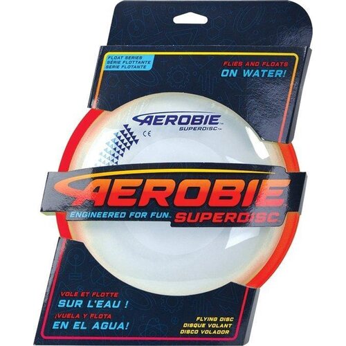 Frisbee Aerobie superdisc, vliegt en drijft op water