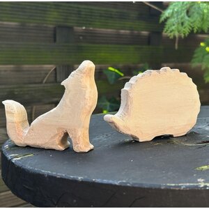 Moses -expeditie natuur Houten uithakdieren egel of wolf