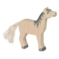 Holztiger wit paard 13 cm