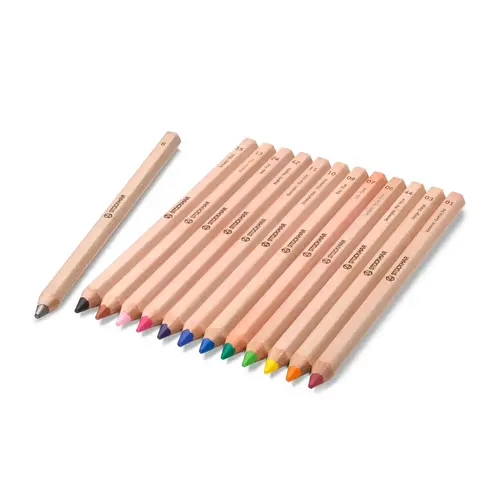 Stockmar Stockmar 12+1 kleurpotloden met tekenpotlood - zeskant Stockmar Stockmar 12+1 kleurpotloden met tekenpotlood - zeskant