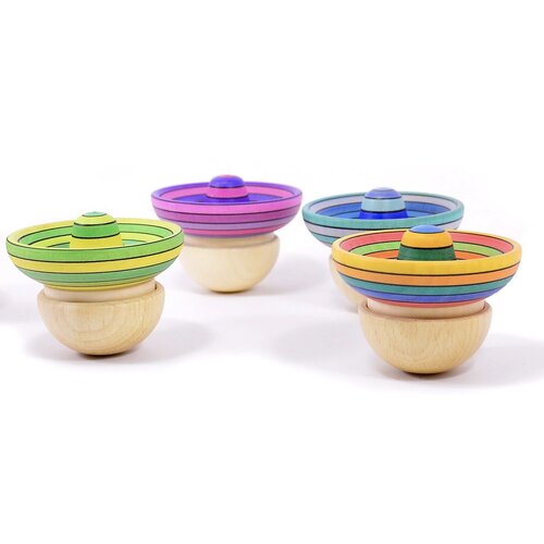Mader houten tollen Duikelaar - Tol Roly Poly Sombrero gestreept, vanaf 0 jaar Mader houten tollen Duikelaar - Tol Roly Poly Sombrero gestreept, vanaf 0 jaar