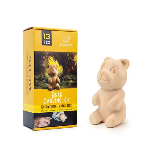 Beavercraft Beavercraft Complete houtsnijset Beer - voor beginnende houtsnijder