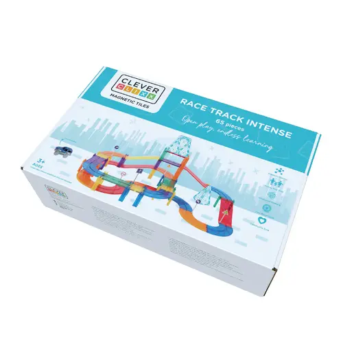 Cleverclixx Magnetische tegels Cleverclixx Race Track intens - racebaan 65-delig