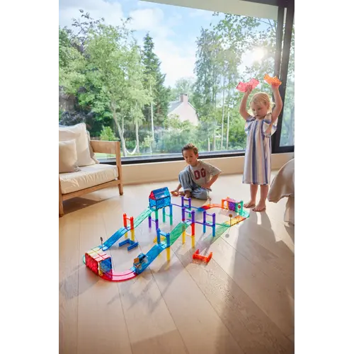 Cleverclixx Magnetische tegels Cleverclixx Race Track intens - racebaan 65-delig