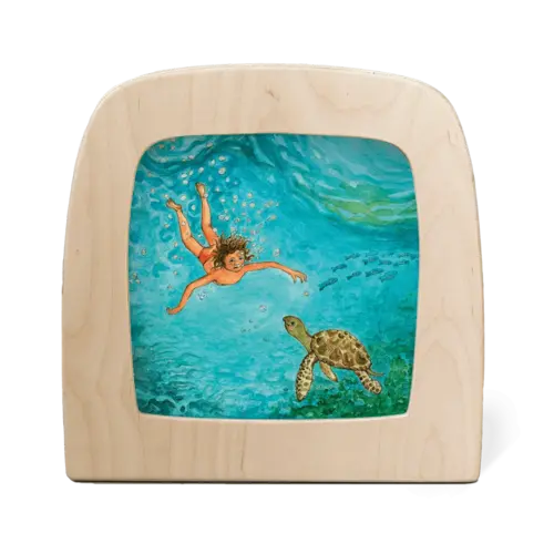 Toverlux Toverlux Eentje van Margo - Zwemmen met een zeeschildpad silhouet