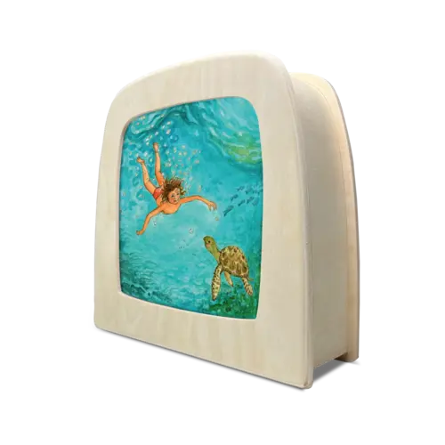 Toverlux Toverlux Eentje van Margo - Zwemmen met een zeeschildpad silhouet