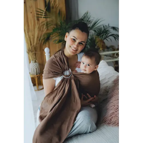 Little Frog Litlle Frog - Ringsling Pure Linen Bali Wood - Maat M