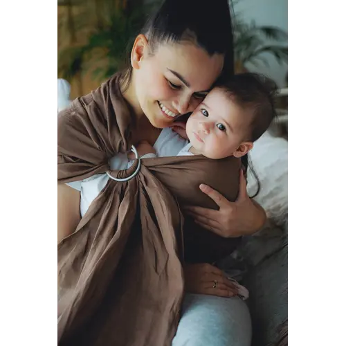 Little Frog Litlle Frog - Ringsling Pure Linen Bali Wood - Maat M