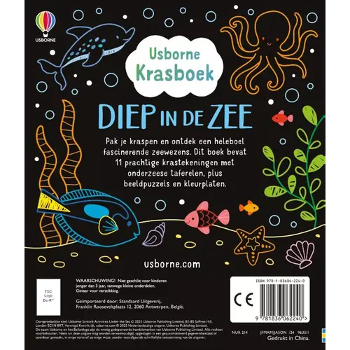 Usborne Krasboek: Diep in de zee, vanaf 6 jaar