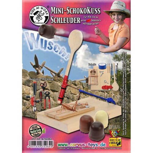 Kids at work kindergereedschap van Corvus Toys Kids at Work Mini chocolade katapult