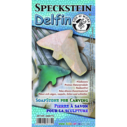 Kids at work kindergereedschap van Corvus Toys Speksteen Dolfijn bewerken | Creatief natuurmateriaal voor kinderen Kids at work kindergereedschap van Corvus Toys Speksteen Dolfijn bewerken | Creatief natuurmateriaal voor kinderen