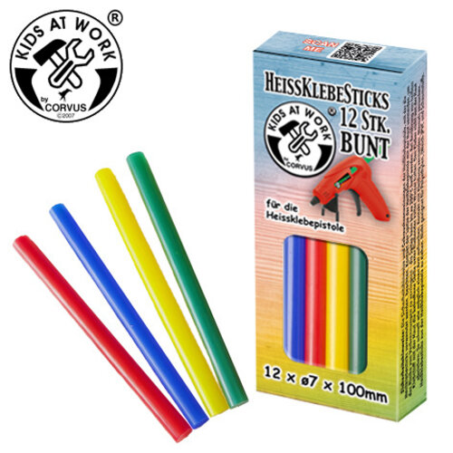 Kids at Work Kids at Work 12 Lijmsticks in 4 kleuren 7mm