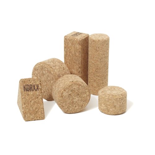 KORXX kurk blokken KORXX Form Starter - 21 kurk bouwstenen met opbergzak