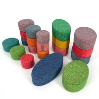 KORXX - 20 gekleurde ronde vormen kurk blokken