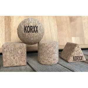 KORXX kurk blokken Geo Set 4 met 4 naturel kurkblokken