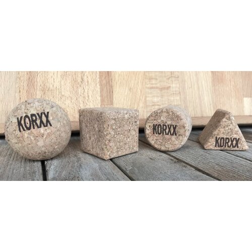 KORXX kurk blokken Korxx geo set Naturel - 4 vormen blokjes KORXX kurk blokken Korxx geo set Naturel - 4 vormen blokjes