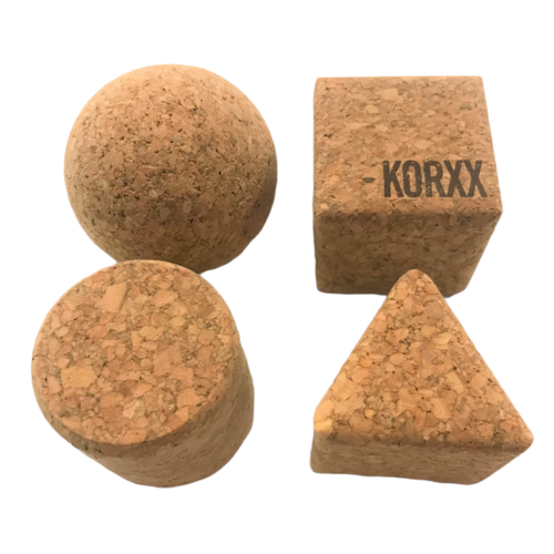 KORXX kurk blokken Korxx geo set Naturel - 12 vormen blokjes