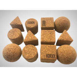KORXX kurk blokken Korxx geo set Naturel - 12 blokjes