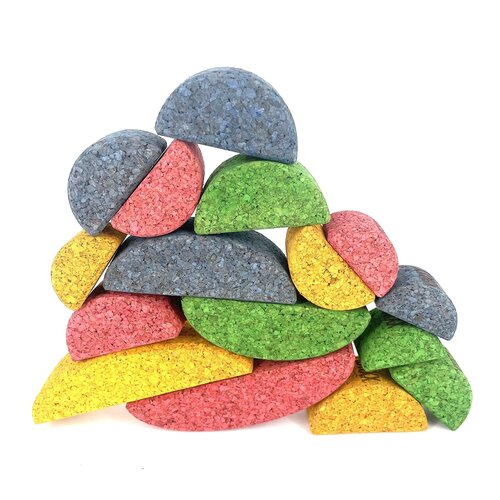 KORXX kurk blokken Korxx Bowie Spring C - gekleurde ronde en ovale kurken bouwblokken