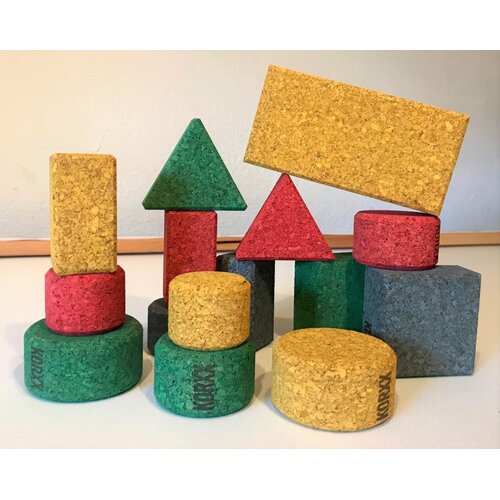 KORXX kurk blokken Korxx Baby S C - 15 gekleurde kurk blokken