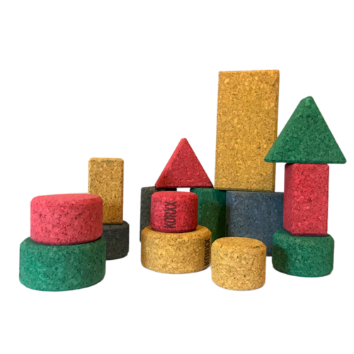 KORXX kurk blokken Korxx Baby S C - 15 gekleurde kurk blokken