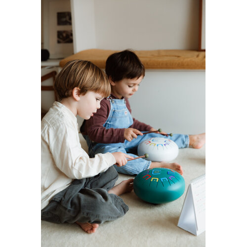Tambú Tambú 8 - Mat turquoise tongdrum - handpan 11 noten met toebehoren