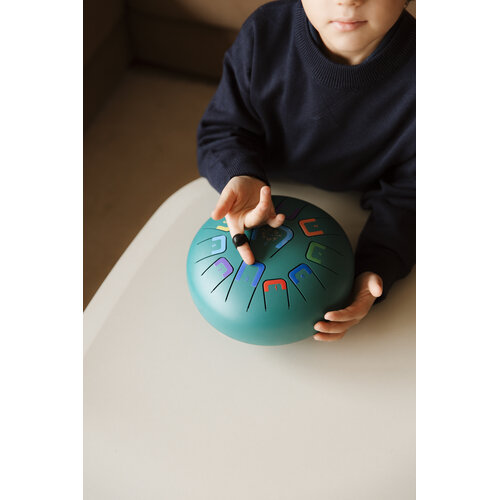 Tambú Tambú 8 - Mat turquoise tongdrum - handpan 11 noten met toebehoren