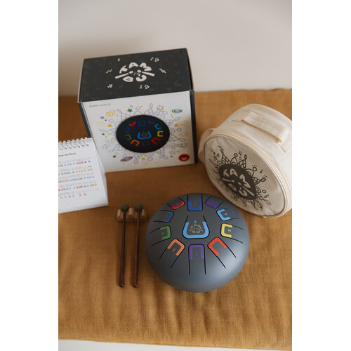 Tambú Tambú 8 - Blauwe grijze tongdrum - handpan 11 noten met toebehoren