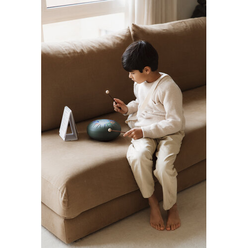 Tambú Tambú 8 - mat groene tongdrum - handpan 11 noten met toebehoren