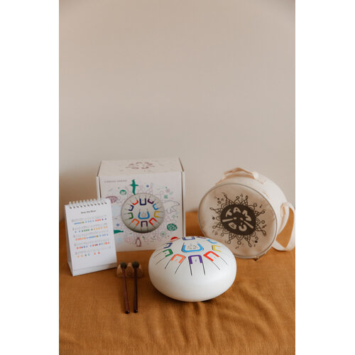 Tambú Tambú 8 - mat witte tongdrum - handpan 11 noten met toebehoren