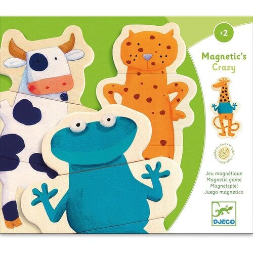 Djeco Djeco Magnetics Crazy Animals – Houten Magneetpuzzel (24 stuks), vanaf 2 jaar Djeco Djeco Magnetics Crazy Animals – Houten Magneetpuzzel (24 stuks), vanaf 2 jaar