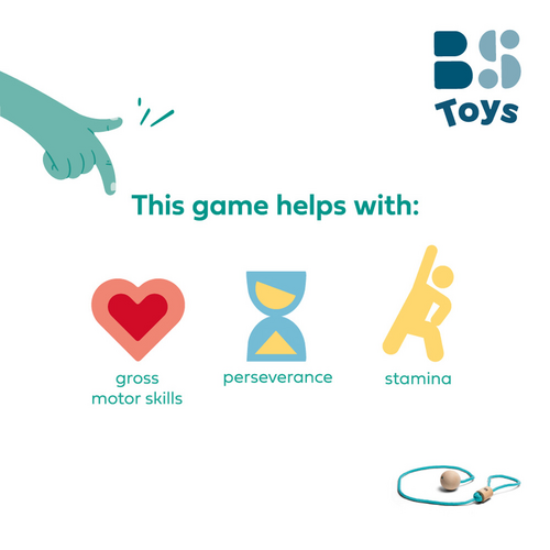 BS Toys BS Toys - Enkelspringbal met houten bal