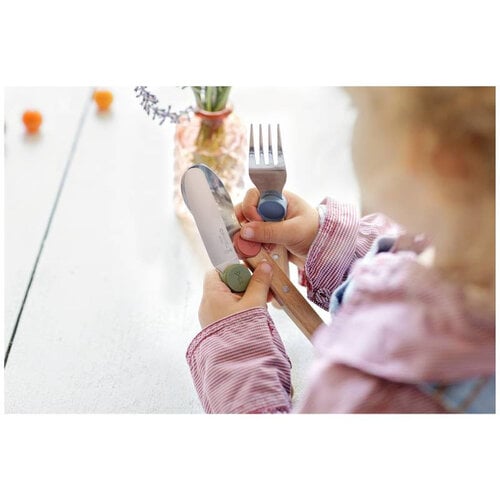 Opinel kinderzakmessen Opinel kinderbestek Le Petit Gourmet blauw 3-delig