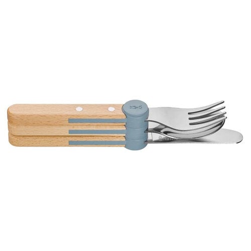 Opinel kinderzakmessen Opinel kinderbestek Le Petit Gourmet blauw 3-delig