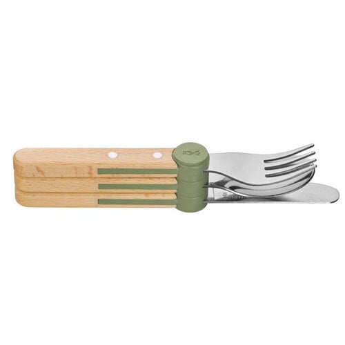 Opinel kinderzakmessen Opinel Kinderbestek Le Petit Gourmet groen 3-delig