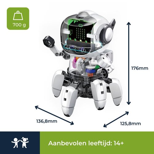 Velleman Tobbie II micro:bit robotkit vanaf 14 jaar om code te laten bewegen Velleman Tobbie II micro:bit robotkit vanaf 14 jaar om code te laten bewegen