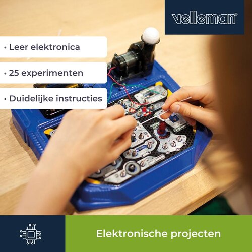Elektronische projectenkit vanaf 8 jaar met 25 experimenten
