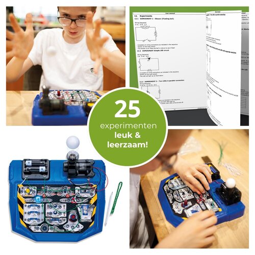 Elektronische projectenkit vanaf 8 jaar met 25 experimenten