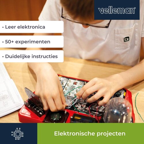 Elektronische projectenkit vanaf 8 jaar met 50 experimenten
