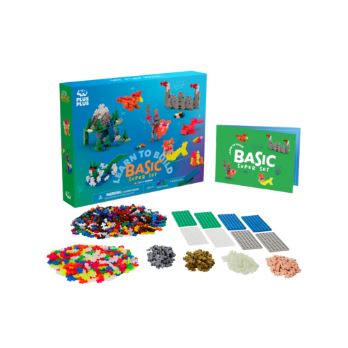 Plus-Plus Plus-Plus Learn to Build Super Set met 1200 bouwstenen Plus-Plus Plus-Plus Learn to Build Super Set met 1200 bouwstenen