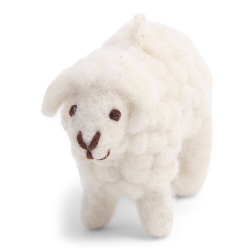 Gry and Sif Gry & Sif wit mini schaap handgemaakt van vilt Gry and Sif Gry & Sif wit mini schaap handgemaakt van vilt