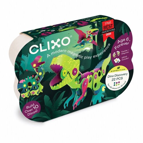 Clixo Clixo Dino Discovery Pack 22 stuks Clixo Clixo Dino Discovery Pack 22 stuks