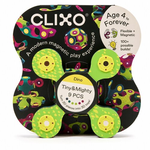 Clixo Clixo Tiny & Mighty Dino - kleine magnetische bouwset