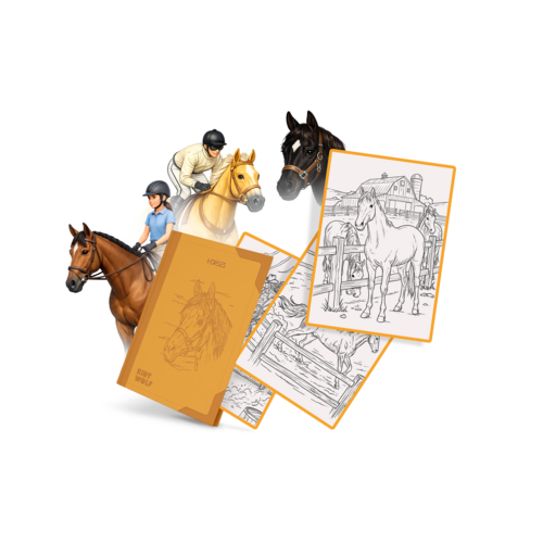 Kidywolf Kidywolf KIDYDRAW PAD navulling Horses 8+ - 30 tekeningen Kidywolf Kidywolf KIDYDRAW PAD navulling Horses 8+ - 30 tekeningen