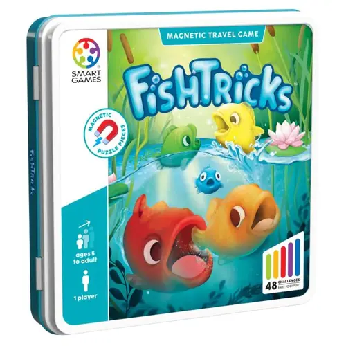 Smartgames denkspellen SmartGames Fish Tricks Tin magnetisch denkspel vanaf 5 jaar Smartgames denkspellen SmartGames Fish Tricks Tin magnetisch denkspel vanaf 5 jaar