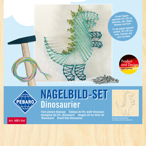 Pebaro Pebaro spijkerkunst knutselset met vlinder, dinosaurus of hart Pebaro Pebaro spijkerkunst knutselset met vlinder, dinosaurus of hart