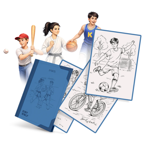 Kidywolf Kidydraw Pad navulling Sporten - 30 tekeningen vanaf 8 jaar