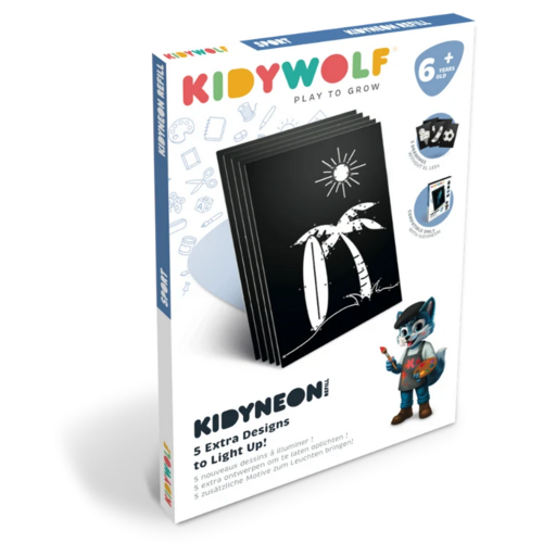 Kidywolf KidyNeon navulling Sport - 5 lichtplaten vanaf 6 jaar Kidywolf KidyNeon navulling Sport - 5 lichtplaten vanaf 6 jaar