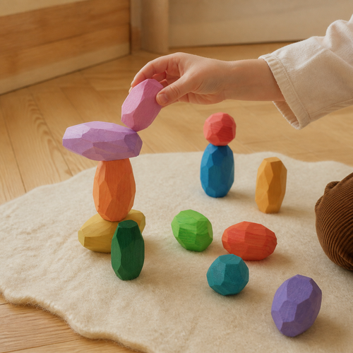 Ocamora Ocamora Teniques pastel houten stapelstenen