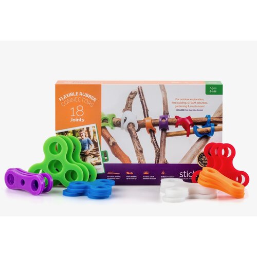 Stick-lets constructiemateriaal voor binnen en buiten Stick-lets Hexa met 6 verbindingen voor huttenbouw Stick-lets constructiemateriaal voor binnen en buiten Stick-lets Hexa met 6 verbindingen voor huttenbouw